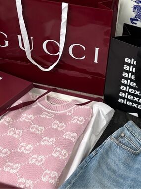 Authentic Pink Gucci Logo Top